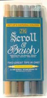 Marqueur Scroll & Brush, étui de 6 couleurs naturelles